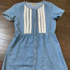 LUCKY girls denim with lace on top dress size 8